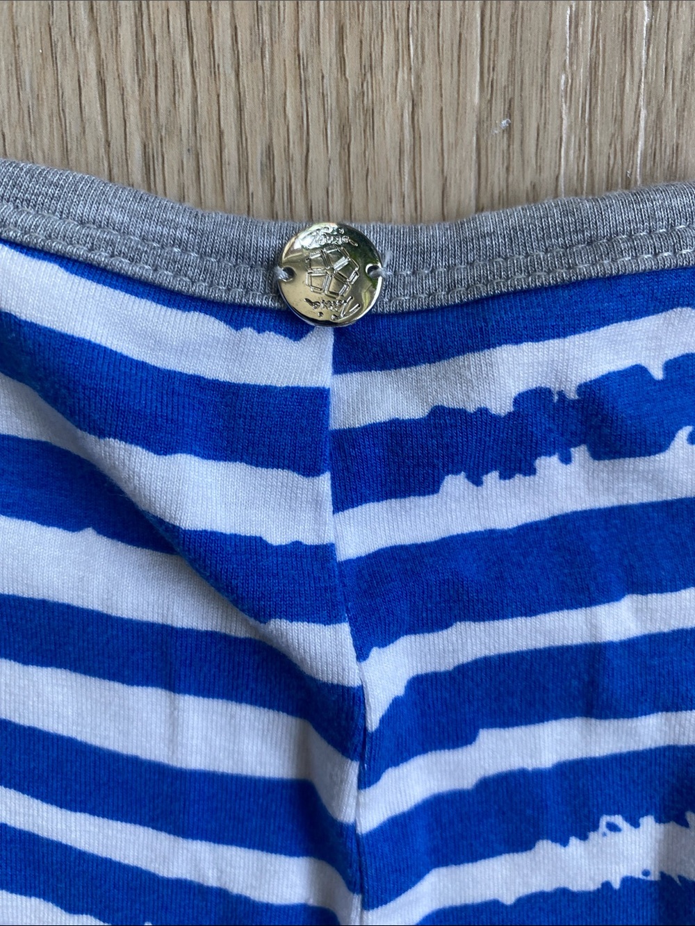 Trina Turk Blue White Striped Knit Dress Small Nautical Stretch 3/4 Sleeve - Picture 8 of 11